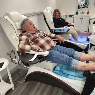 Husband and wife pedicures