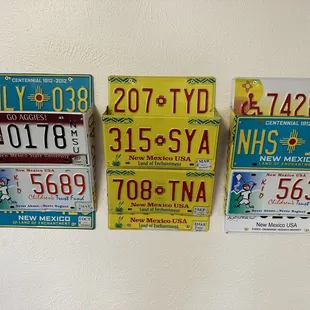 License plate inboxes.