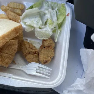 Plump oysters, fried hard and NO grease dripping!