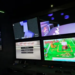 4 TV&apos;s to play your choice of PS5, XboxX, Nintendo Switch OLED. Many selections of games available.