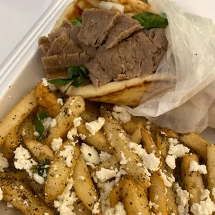 Gyros Pita and MVP Fries