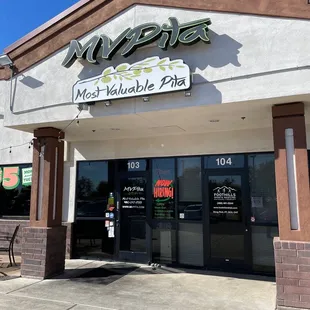 the front of the restaurant
