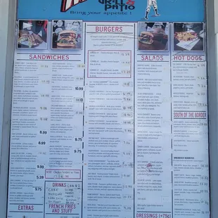 Menu as of May 2024