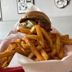 George Foreman V Burger and Cajun Fries