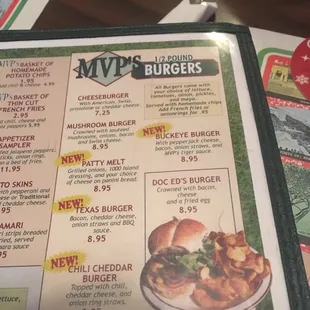 burgers, menu