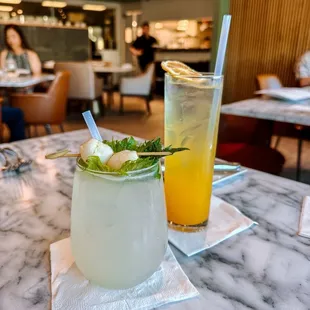 (Left) Lychee-Hoo Cocktail (Right) Lilikoi Yuzunade
