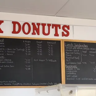 a menu on a blackboard