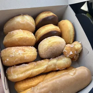 a box of assorted doughnuts