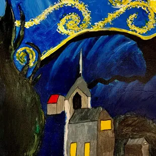 Artwork completed by Izzy, age 8 at the Myart Fishers Studio.
