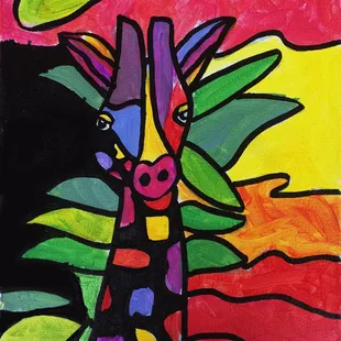 Artwork completed by Mia, age 7 at the Myart Fishers Studio.