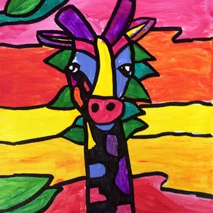 Artwork completed by Chase, age 8 at the Myart Fishers Studio.