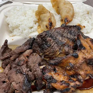 Mix plate BBQ meat, BBQ Chicken, Kal Bi