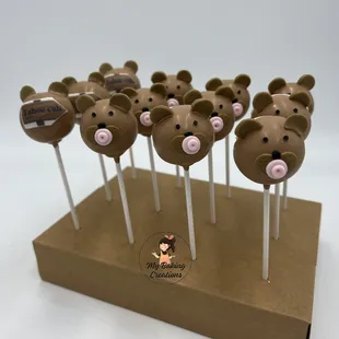 Baby bear theme custom cake pops