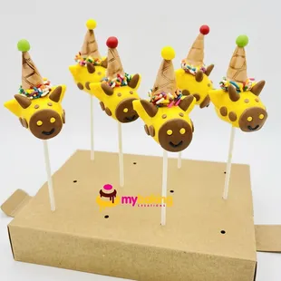 Giraffe theme custom cake pops
