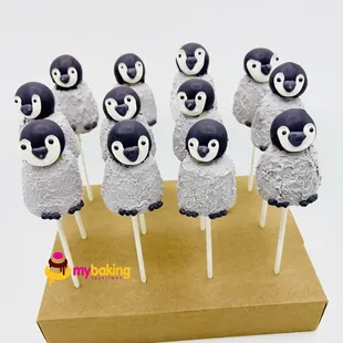 Penguin theme custom cake pops