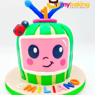 Cocomelon themed custom cake