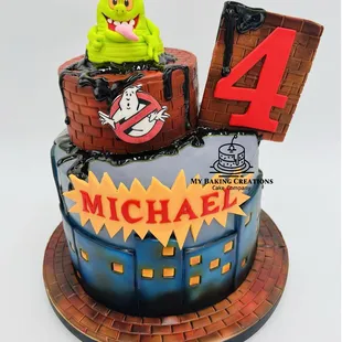 Ghostbusters theme cake - Slimer character