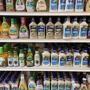 a variety of sauces and condiments