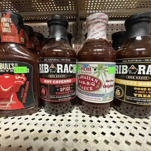 a variety of hot sauces