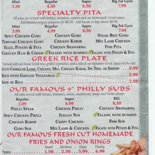 menu