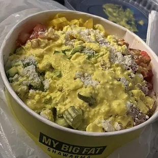 Big Fat Rice Bowl with Steak &amp; Chicken... with the Garlic Sauce!