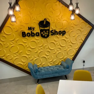 a couch and a table