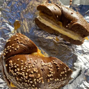 Sausage, egg &amp; cheese on Black Russian