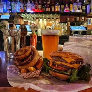 Double Cheeseburger and Fries &amp; Rings