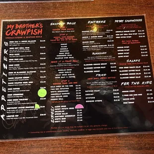 menu