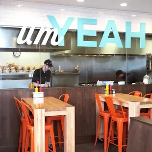 the inside of a restaurant