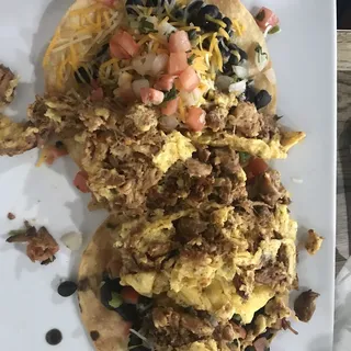 2 Breakfast Veggie Tostadas