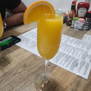 a glass of orange juice