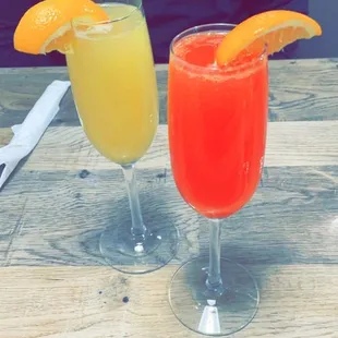 Strawberry and classic mimosas