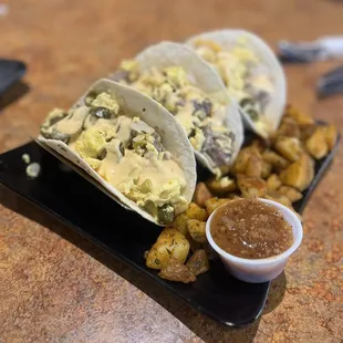 Steak breakfast tacos