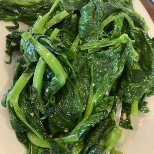 Snow pea leaves w/ garlic $11.95 - Jan. 01, 2022