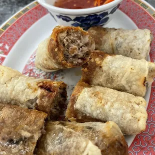 Fried egg rolls.