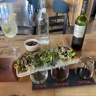 Sheryl's favorite and a flight of wine