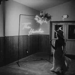 We love the neon last name addition to a beautiful wedding reception.