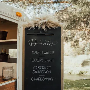 Customized drink board. Keep it simple