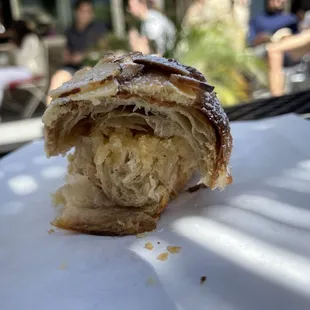 Inside of the almond croissant -- it's more bready than flaky