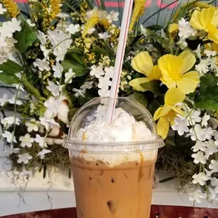 a cup of iced coffee