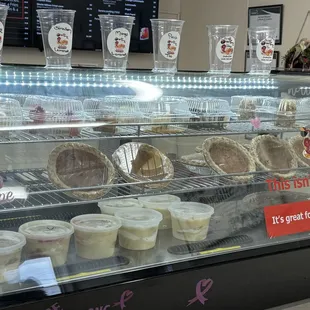 Display counter with tempting extras,