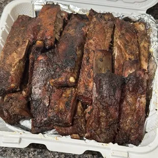 The best bbq ribs around! The Mac and cheese  was good and the yams  are