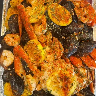 Seafood boil with clams added customer request!
