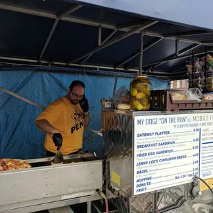 a man preparing food