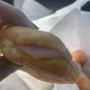 Ham and cheese in donut bread!!!