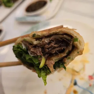 Marinated Beef Pancake Roll