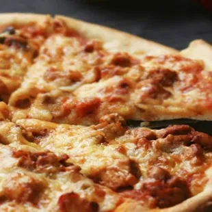 a slice taken out of the pizza