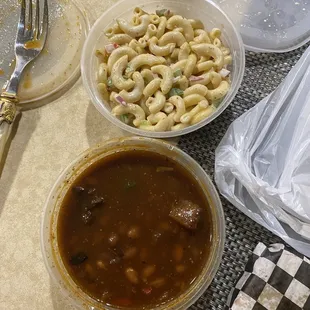 Bake beans and macaroni salad