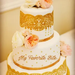 a three tiered wedding cake